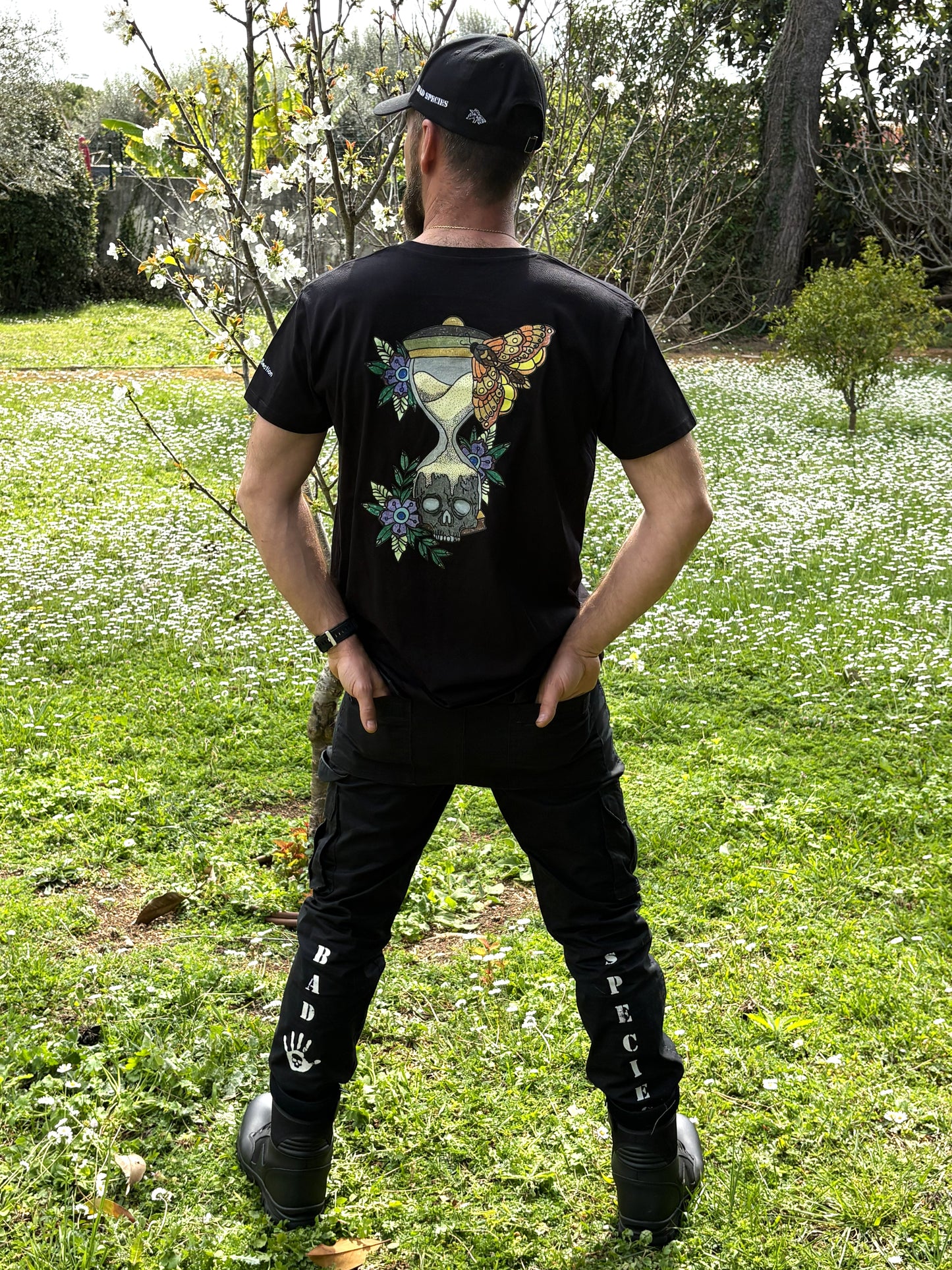 T-shirt Homme Noir manches courtes SABLIER