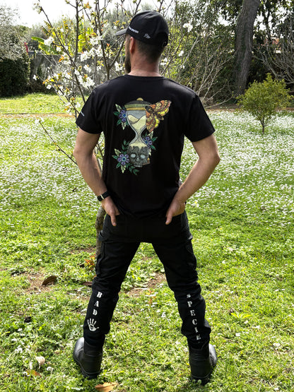 T-shirt Homme Noir manches courtes SABLIER